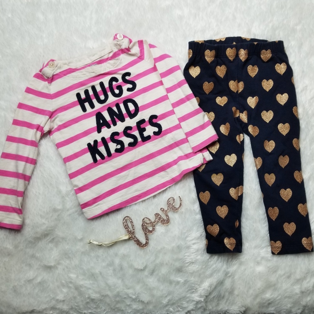 Gap Hugs and Kisses Hearts Set, size 2T
